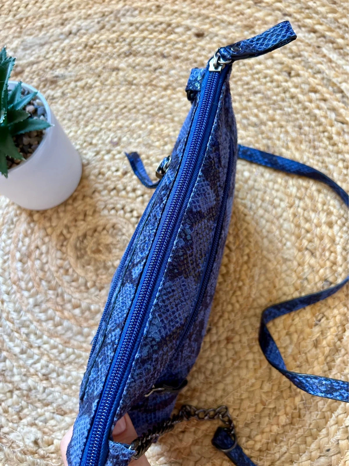 💙🐍Bolsa transversal python azul vintage Y2K glam rock chic com estampa animal crossbody clutch bag🐍🖤 – photo 8